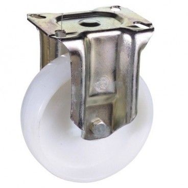 Placa Fixa Roda Industrial Nylon 80 mm.