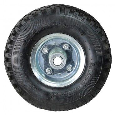 Rueda Carretilla Sacos Neumática Llanta Galvanizada Eje Descentrado Ø 20 mm.
