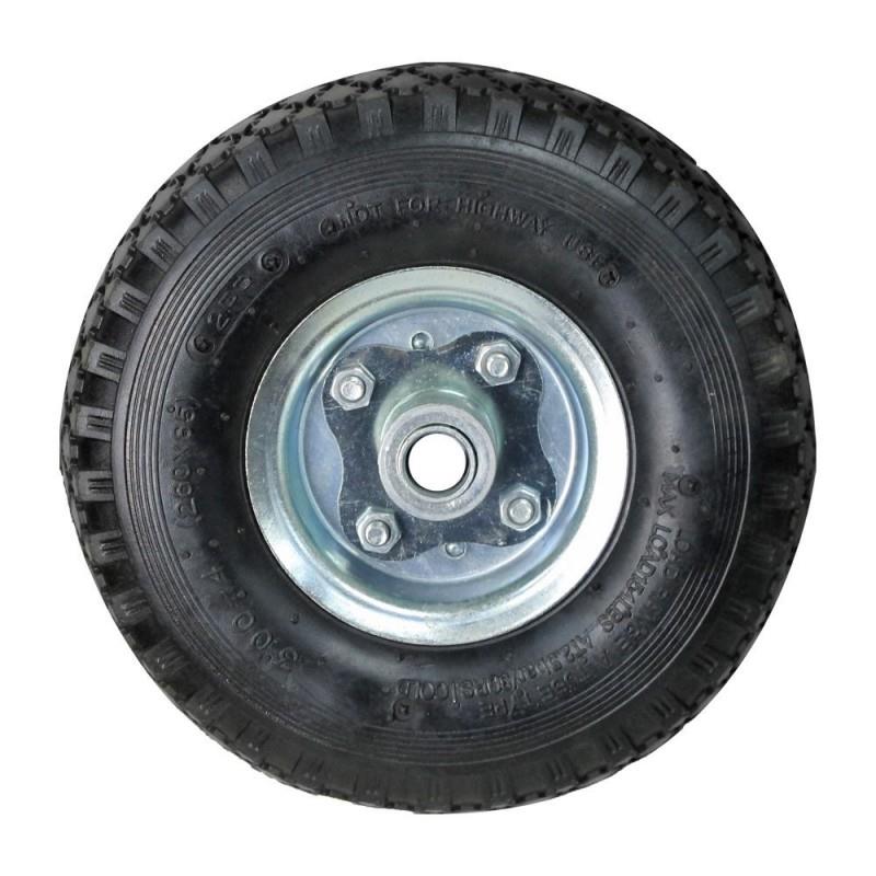 Rueda Carretilla Sacos Neumática Llanta Galvanizada Eje Descentrado Ø 20 mm.