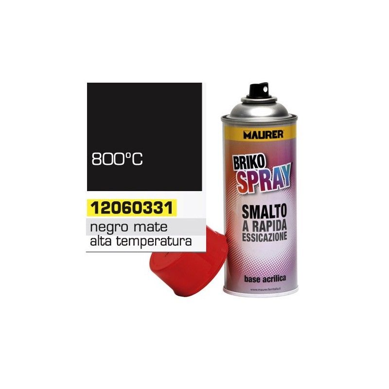 Spray Pintura Alta Temperatura Negro Mate 400 ml.