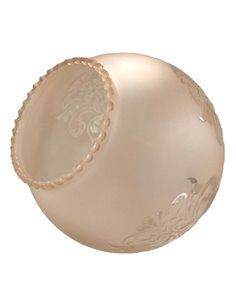Tulipa de cristal bola con dos bocas AMBAR mate 14cm con apertura de 4,5cm 2