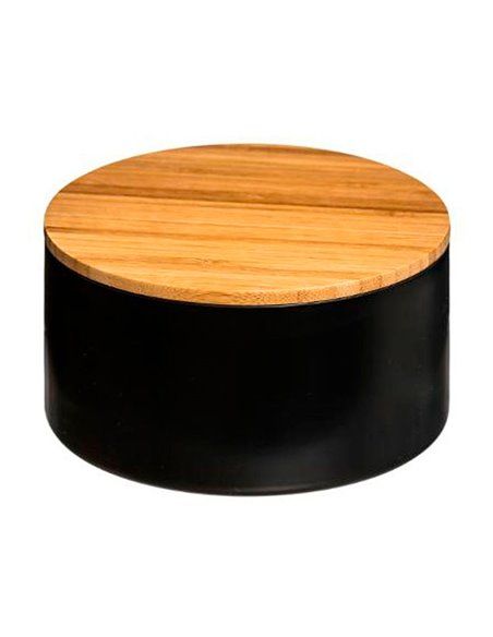 CAJA ALMACENAMIENTO CON ESPEJO BAÑO BAMBU-NEGRO COLECCIÓN 'NATUREO'