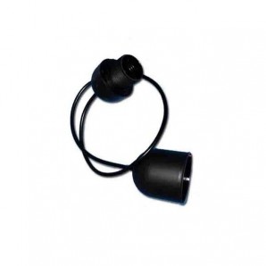 Colgante con portalamparas E27 negro de 1 metro
