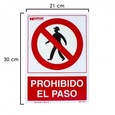 Sinal de Proibição de Invasão 30x21 cm.