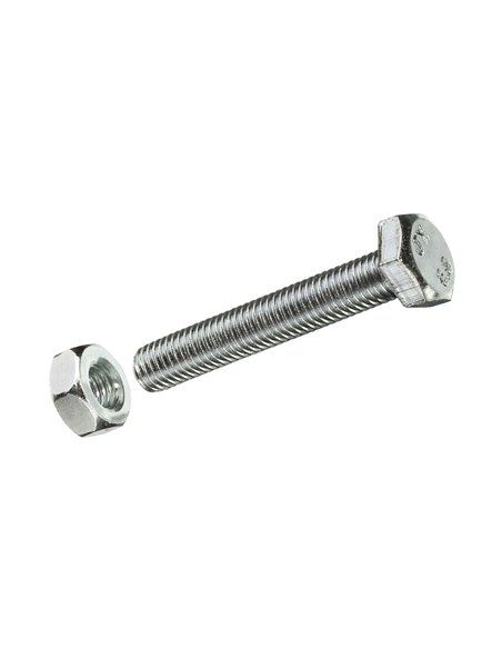 Caixa de 2 unidades de parafuso métrico com cabeça hexagonal e porca de zinco M 10x20mm Fadix