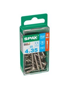 CAJA 25 uds. TORNILLO MADERA SPAX CAB. PLANA INOX A2 4,0x35mm SPAX