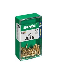 CAJA 25 uds. TORNILLO MADERA SPAX CAB. PLANA YELLOX 3,0x16mm SPAX