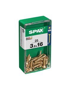 CAJA 25 uds. TORNILLO MADERA SPAX CAB. PLANA YELLOX 3,5x16mm SPAX