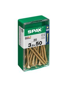CAJA 20 uds. TORNILLO MADERA SPAX CAB. PLANA YELLOX 3,5x50mm SPAX