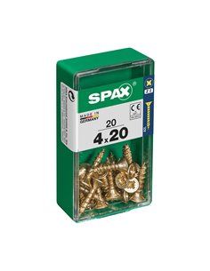 CAJA 20 uds. TORNILLO MADERA SPAX CAB. PLANA YELLOX 4,0x20mm SPAX