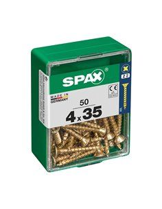 CAJA 50 uds. TORNILLO MADERA SPAX CAB. PLANA YELLOX 4,0x35mm SPAX