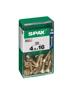 CAJA 20 uds. TORNILLO MADERA SPAX CAB. PLANA YELLOX 4,5x16mm SPAX