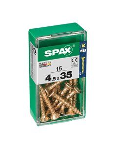 CAJA 15 uds. TORNILLO MADERA SPAX CAB. PLANA YELLOX 4,5x35mm SPAX