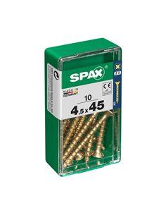 CAJA 10 uds. TORNILLO MADERA SPAX CAB. PLANA YELLOX 4,5x45mm SPAX
