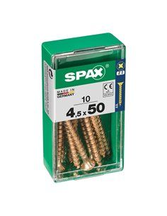 CAJA 10 uds. TORNILLO MADERA SPAX CAB. PLANA YELLOX 4,5x50mm SPAX