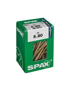 CAJA 50 uds. TORNILLO MADERA SPAX CAB. PLANA YELLOX 5,0x80mm SPAX