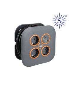 ENROLLACABLES CON 3 BASES 2P+T Y 2 USB SOLERA