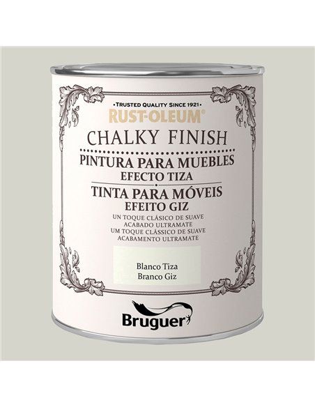 Móveis com Acabamento Giz Rust-Oleum Branco Giz 0,750L BRUGUER