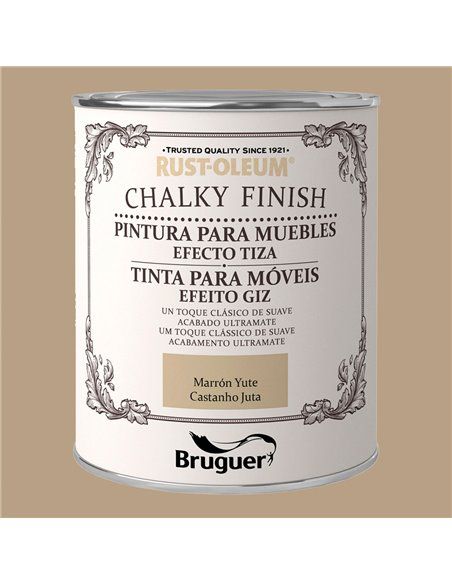 Móveis com Acabamento Giz Rust-Oleum Juta Marrom 0,750L BRUGUER