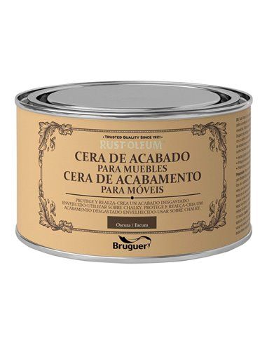 Cera para móveis escura com acabamento giz...