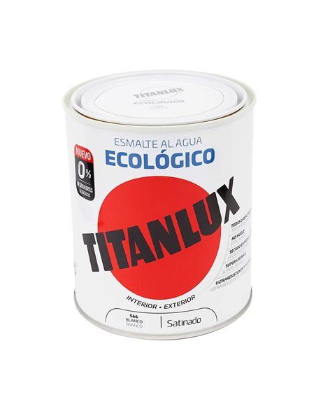 Esmalte Ecológico Branco Acetinado à Base de Água 250ml Titanlux 01T056614