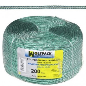 Cuerda Trenzada Polipropileno Blanca / Verde (Bobina 200 m.)