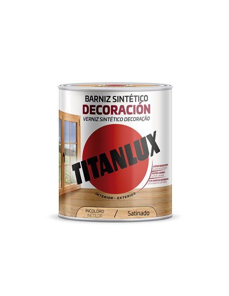 BARNIZ SINTÉTICO DECORACIÓN SATINADO INCOLORO 750ml TITANLUX M11100034