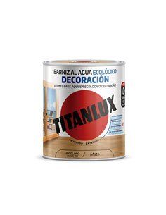 BARNIZ AL AGUA ECOLÓGICO DECORACIÓN MATE INCOLORO 250ml TITANLUX M22100014