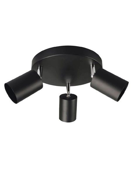 PLAFÓN NEGRO 3 ELEMENTOS GU10 EDM