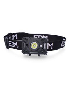 LINTERNA DE CABEZA. FRONTAL. CON SENSOR DE ENCENDIDO/APAGADO 1 LED COB 5W 7 TIPOS DE LUZ 3xAAA (INCLUIDAS) EDM