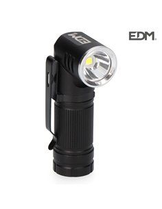 Mini lanterna 1 led cabeça endereçável recarregável 8w 450lm EDM