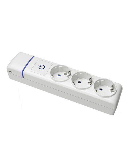 BASE MÚLTIPLE 3 TOMAS T/TL CON INTERRUPTOR LUMINOSO 8003PIL SOLERA