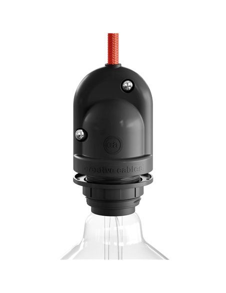 PORTALÁMPARAS PARA EXTERIOR E27 NEGRO. IP65 (RETRACTILADO)