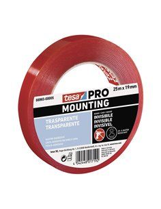 CINTA DOBLE CARA MOUNTING PRO TRANSPARENTE 25m x 19mm 66965 TESA