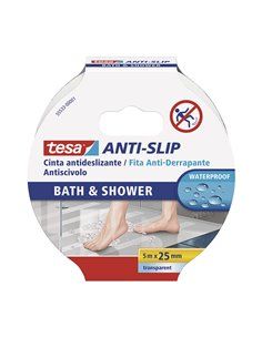 CINTA ANTIDESLIZANTE BAÑO Y DUCHA 5m x 25mm TRANSPARENTE. 55533 TESA