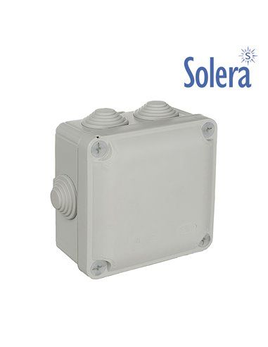 Caixa de ligação quadrada estanque “Ybox” com 7 cones IP55/IK08 100x100x55mm/110x110x60mm marca N (Aenor) com tampa de fecho com
