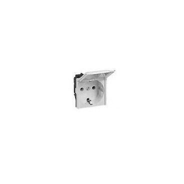 Base de enchufe 2P+TT blanco Legrand Mosaic tapa 77219