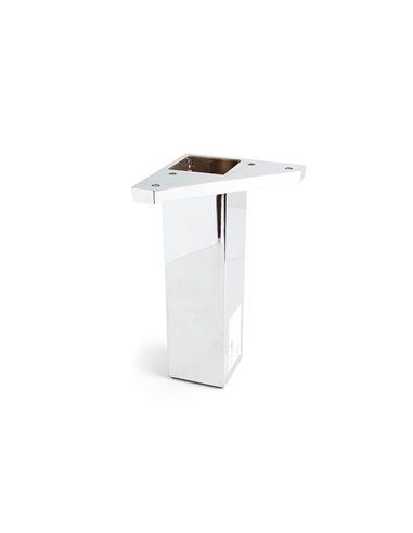 Perna angular quadrada em ABS com acabamento cromado brilhante mod.972. 4,2x4,2x15cm REI