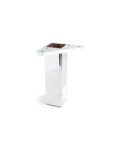 Perna angular quadrada em ABS com acabamento cromado brilhante mod.972. 4,2x4,2x15cm REI