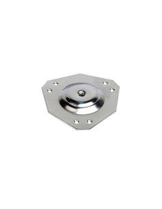 PLETINA PARA FIJACIÓN DE PATAS DE ACERO DE ACERO EN ACABADO CROMO BRILLO MOD.410. MÉTRICA 10mm REI