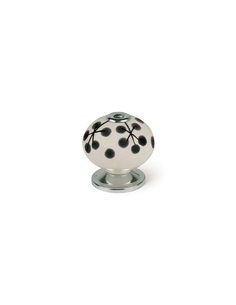 BLISTER CON 4 POMOS REDONDOS PARA MUEBLE FABRICADO EN PORCELANA ACABADO FLOR AZUL MOD.E506 Ø40mm REI