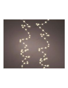 GUIRNALDA MICRO LED EXTRA DENSE LUZ CALIDA PARPADEANTE 900CM 567L CABLE PLATA
