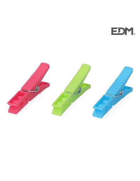 PACK 12 PINZAS DE PLASTICO GIGANTE EDM