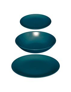 VAJILLA 18 PIEZAS COLOR AZUL