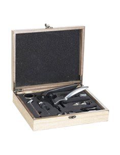 Caixa de Madeira Sommelier 9 Peças