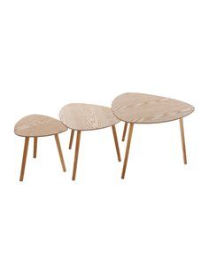 Conjunto de mesa de centro de madeira modelo Mileo