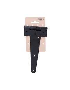 BISAGRA T 175X90mm H° NEGRO EPOXY EN CARTÓN COLGANTE