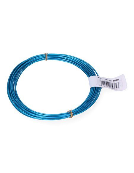 PACK 1uds. ROLLO ALAMBRE ALUMINIO 1,5mm 5m AZUL CLARO