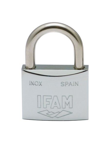 CANDADO INOX 50. INOXIDABLE. 50mm. CON 2 LLAVES. ARCO NORMAL. IFAM
