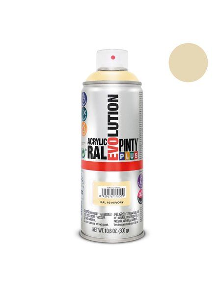Tinta Spray PintyPlus Evolution - RAL 1014 Marfim 520cc